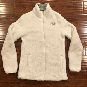 FILA Sport Girl's White Full Zip Size Small Fleece Jacket RN#73277